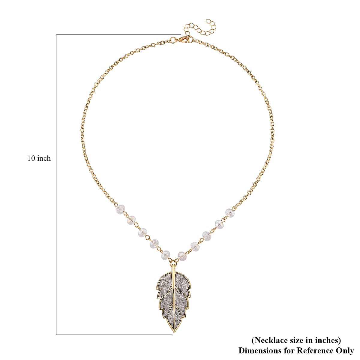 Austrian Crystal Leaf Pendant Necklace in Goldtone 20 Inches image number 5