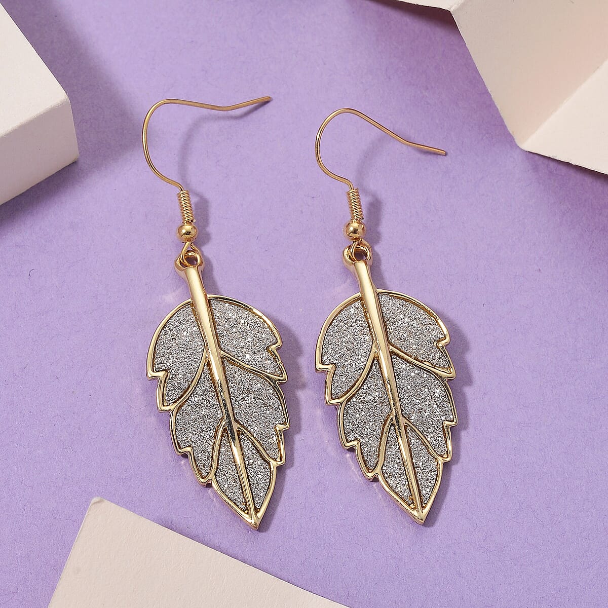 Leaf Earrings in Goldtone image number 1