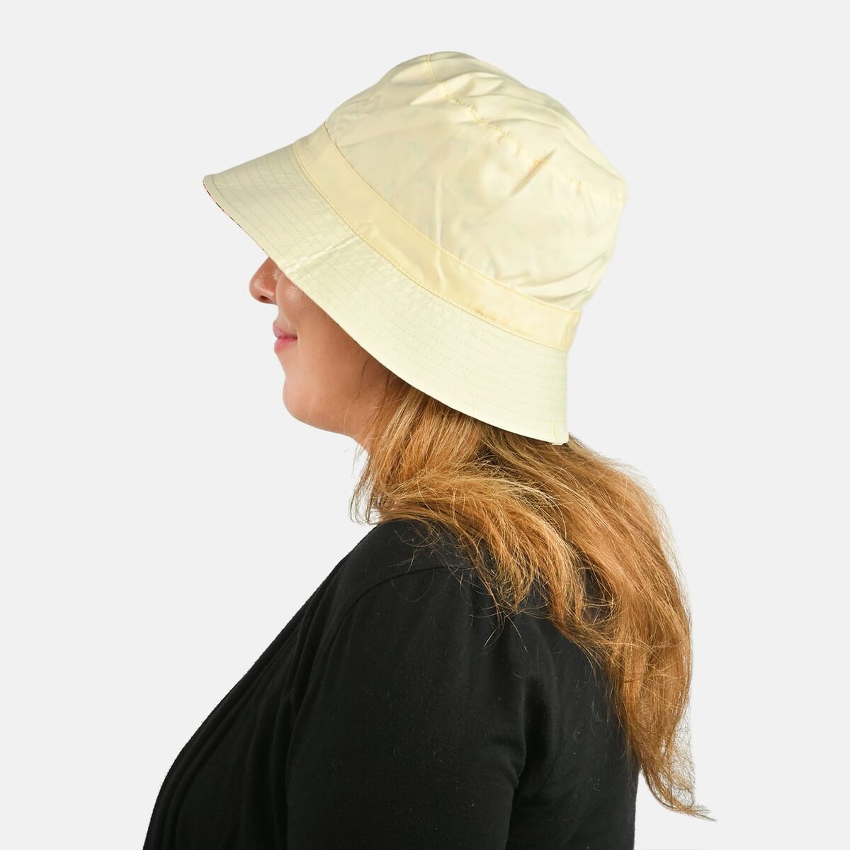 ShedRain Cream and Orange Floral Reversible Bucket Hat image number 3