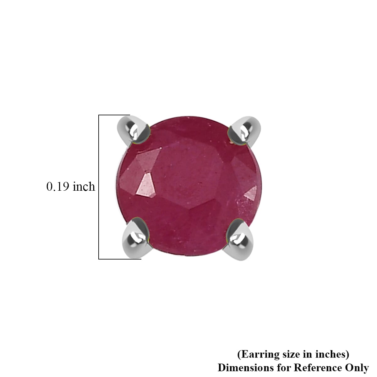 D'Joy Niassa Ruby (FF) 1.60 ctw Earrings in Rhodium Over Sterling Silver image number 4