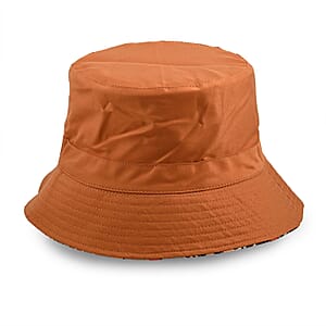 ShedRain Orange and Navy Floral Reversible Bucket Hat