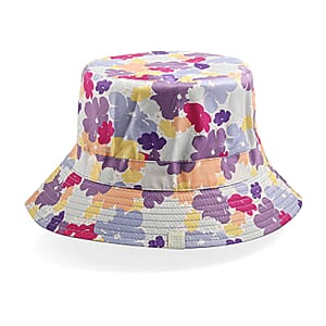 ShedRain Purple and Pink Floral Reversible Bucket Hat