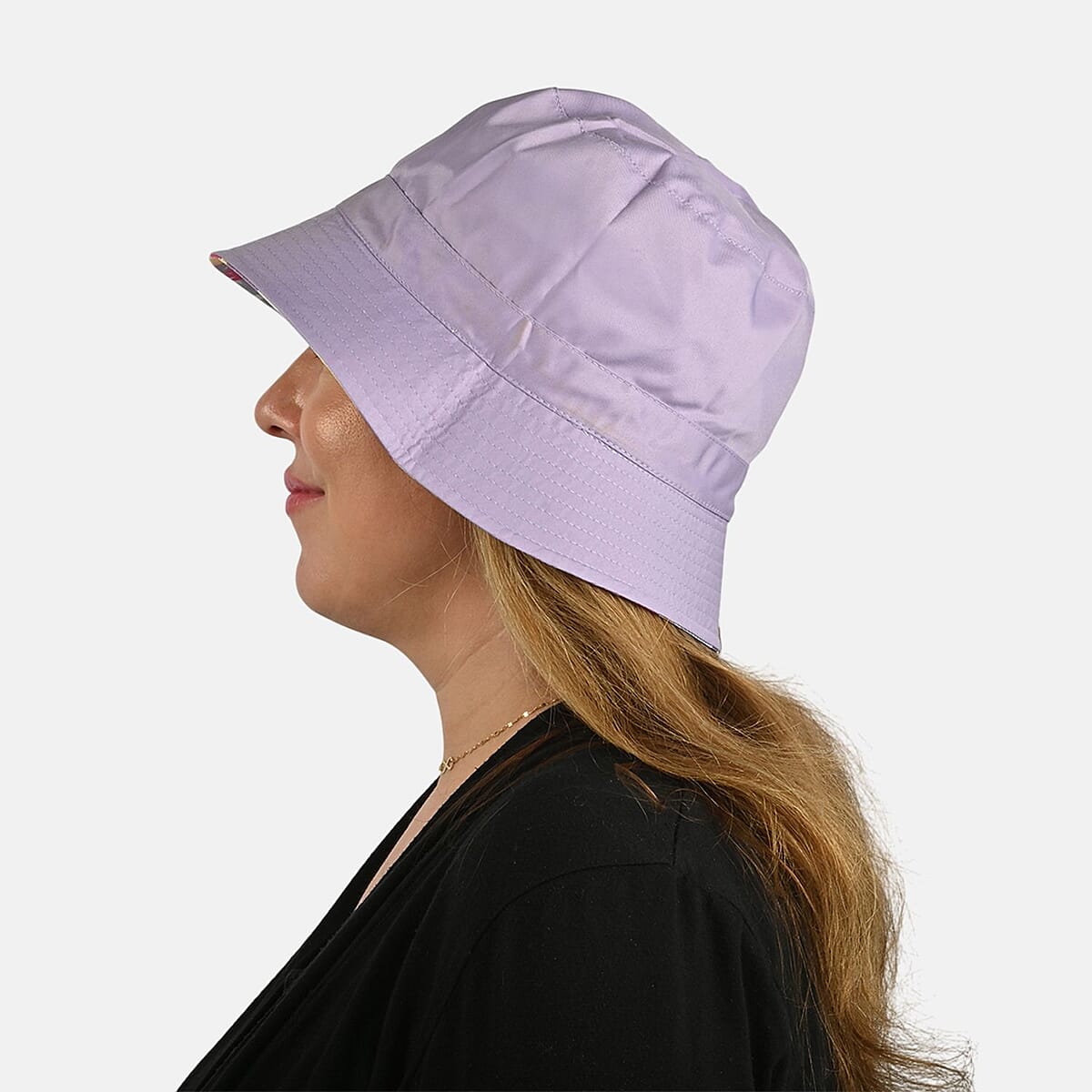 ShedRain Purple and Pink Floral Reversible Bucket Hat image number 3