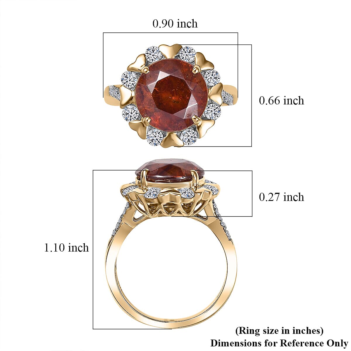 10K Yellow Gold AAA Picos Altos Sphalerite, Luxuriant Lab Grown Diamond (G-H, SI) (0.67 cts) Ring (Size 12.0) 7.59 ctw image number 5