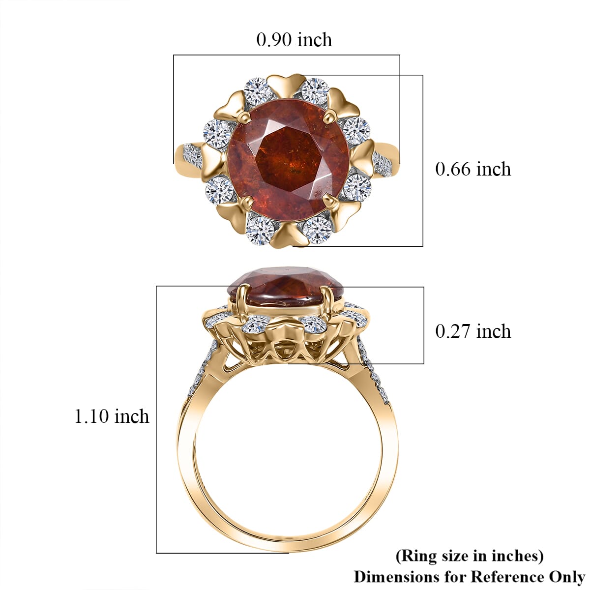 AAA Picos Altos Sphalerite and G-H SI Luxuriant Lab Grown Diamond 7.59 ctw Ring in 10K Yellow Gold image number 5