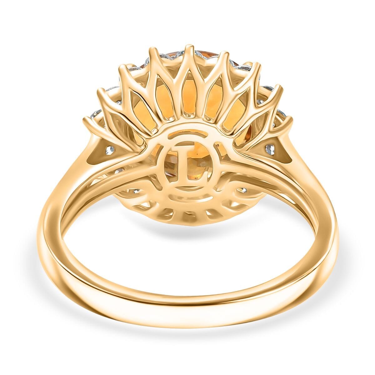 AA LAGOAO Mandarin Citrine and Luxuriant Lab Grown Diamond G-H SI 5.33 ctw Ring in 10K Yellow Gold (Size 10.0) image number 4