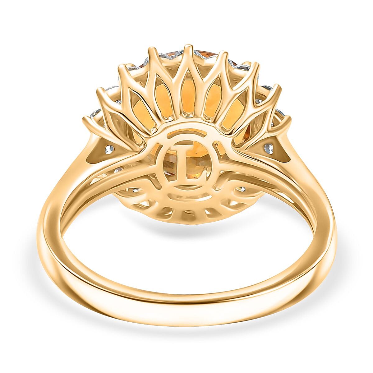 AA LAGOAO Mandarin Citrine and Luxuriant Lab Grown Diamond G-H SI 5.33 ctw Ring in 10K Yellow Gold (Size 6.0) image number 4