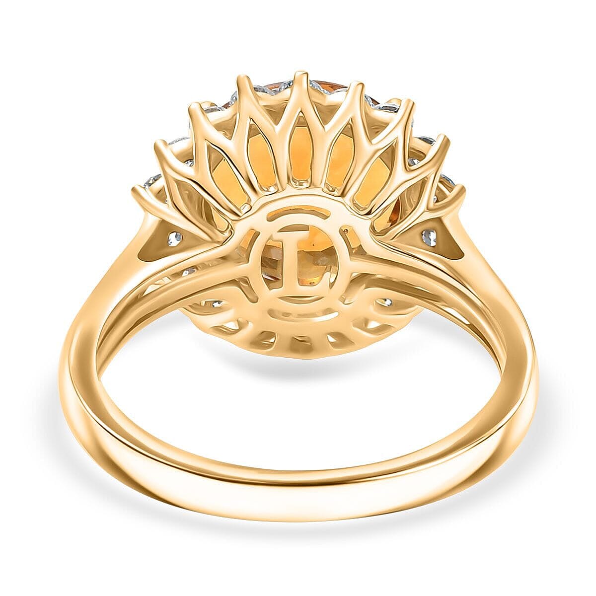 10K Yellow Gold AA LAGOAO Mandarin Citrine, Luxuriant Lab Grown Diamond (G-H, SI) Ring (Size 6.5) 5.33 ctw image number 4