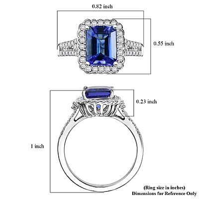Certified & Appraised Rhapsody 950 Platinum AAAA Tanzanite, Diamond (E-F, VS) Ring (Size 11.0) 3.00 ctw