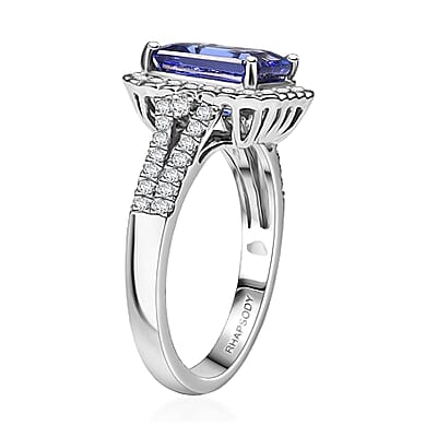 Certified & Appraised Rhapsody 950 Platinum AAAA Tanzanite, Diamond (E-F, VS) Ring (Size 12.0) 3.00 ctw