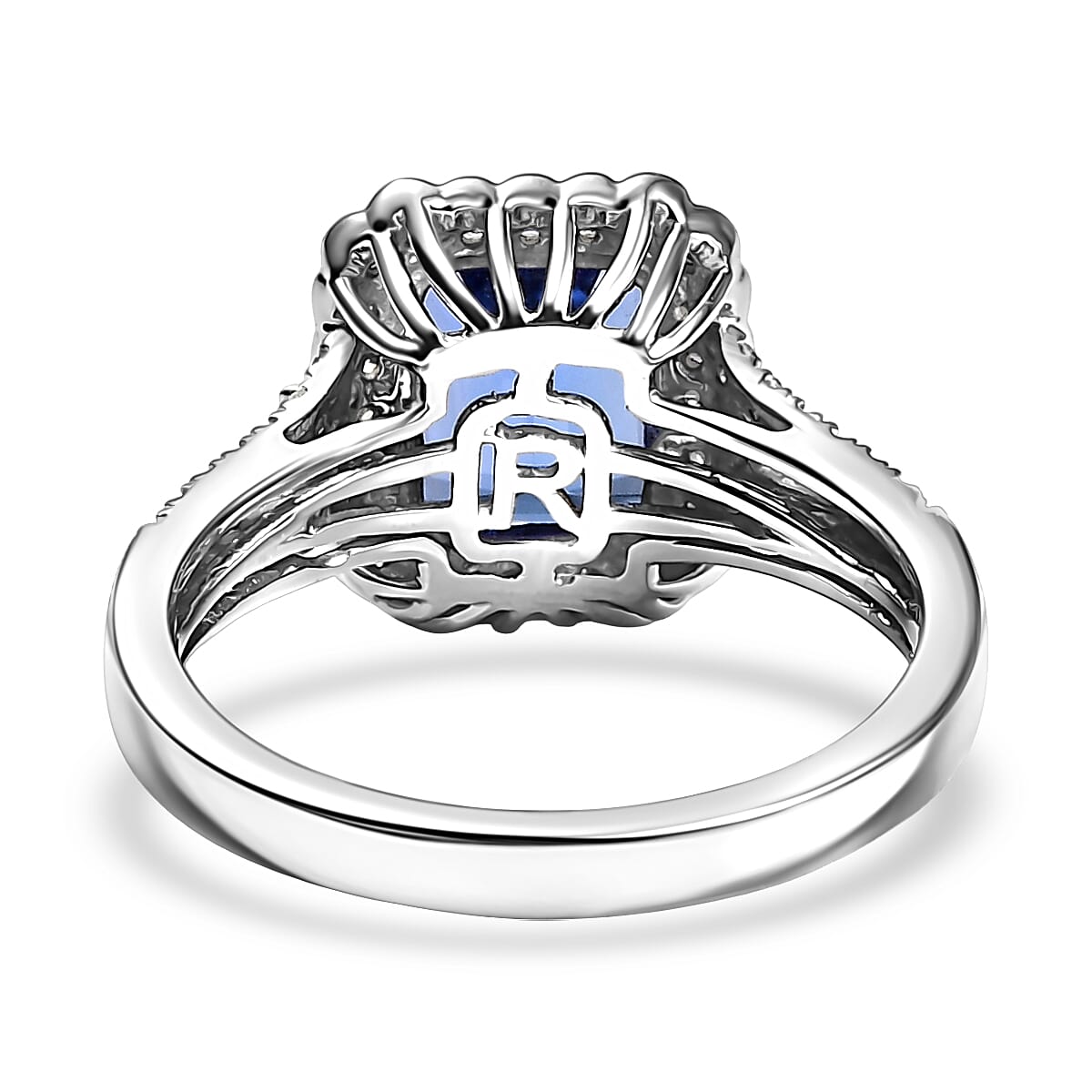 Certified & Appraised Rhapsody AAAA Tanzanite and E-F VS Diamond 3.00 ctw Ring in 950 Platinum (Size 6.0) image number 4