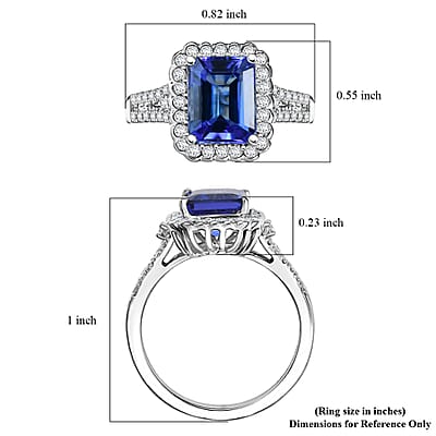 Certified & Appraised Rhapsody AAAA Tanzanite and E-F VS Diamond 3.00 ctw Ring in 950 Platinum (Size 6.0)