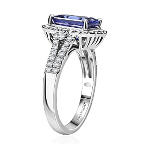 Certified & Appraised Rhapsody AAAA Tanzanite and E-F VS Diamond 3.00 ctw Ring in 950 Platinum (Size 7.0)