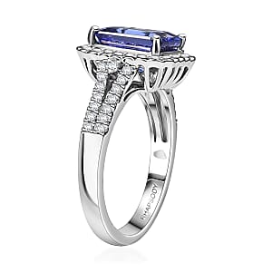 Certified & Appraised Rhapsody AAAA Tanzanite and E-F VS Diamond 3.00 ctw Ring in 950 Platinum (Size 9.0)
