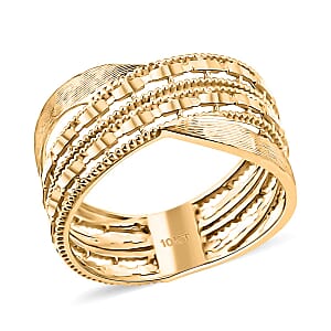 10K Yellow Gold Criss Cross Ring (Size 7.5) 2.69 Grams