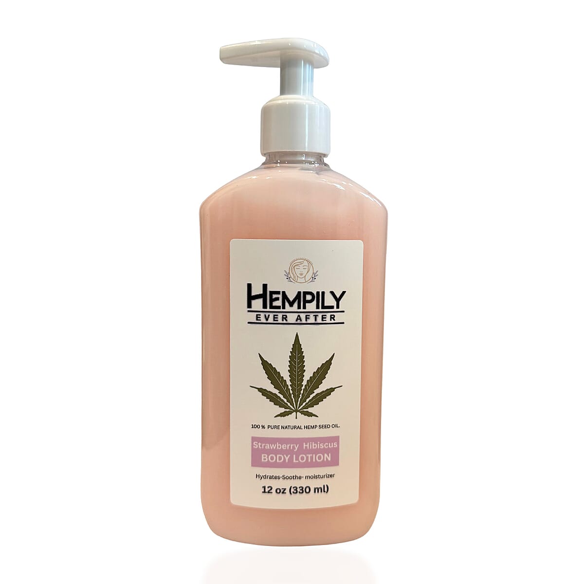 Hempily Ever After Pure Hemp Seed Oil Body Lotion- Strawberry Hibiscus (12oz) (Ships in 6-8 Business Days) image number 0