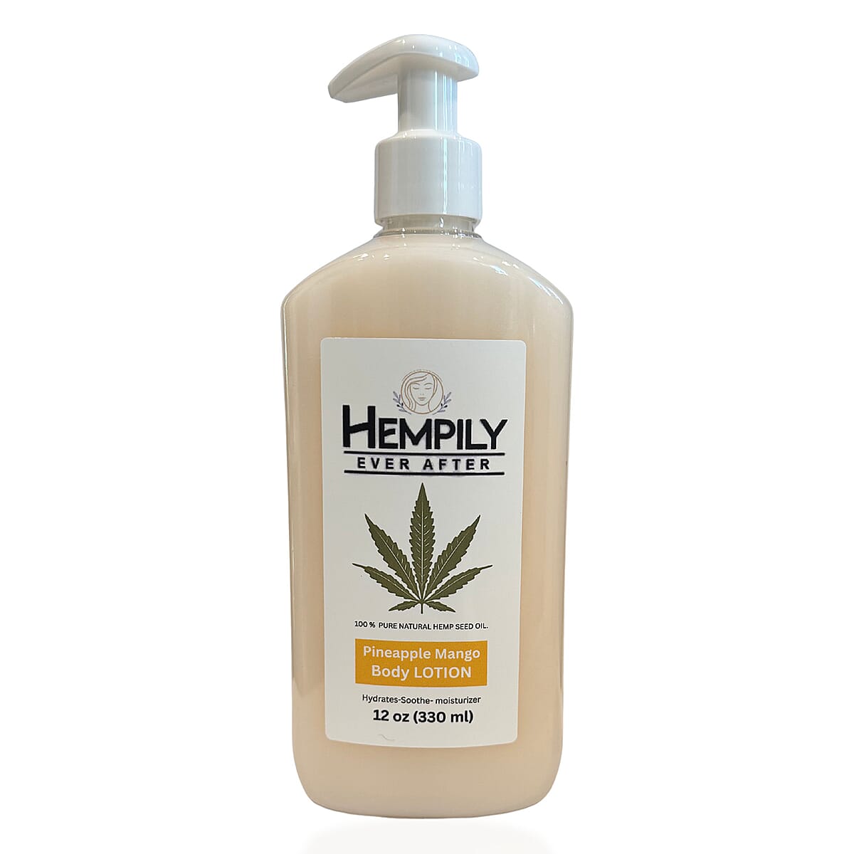Hempily Ever After Pure Hemp Seed Oil Body Lotion- Pineapple Mango (12oz) (Ships in 6-8 Business Days) image number 0