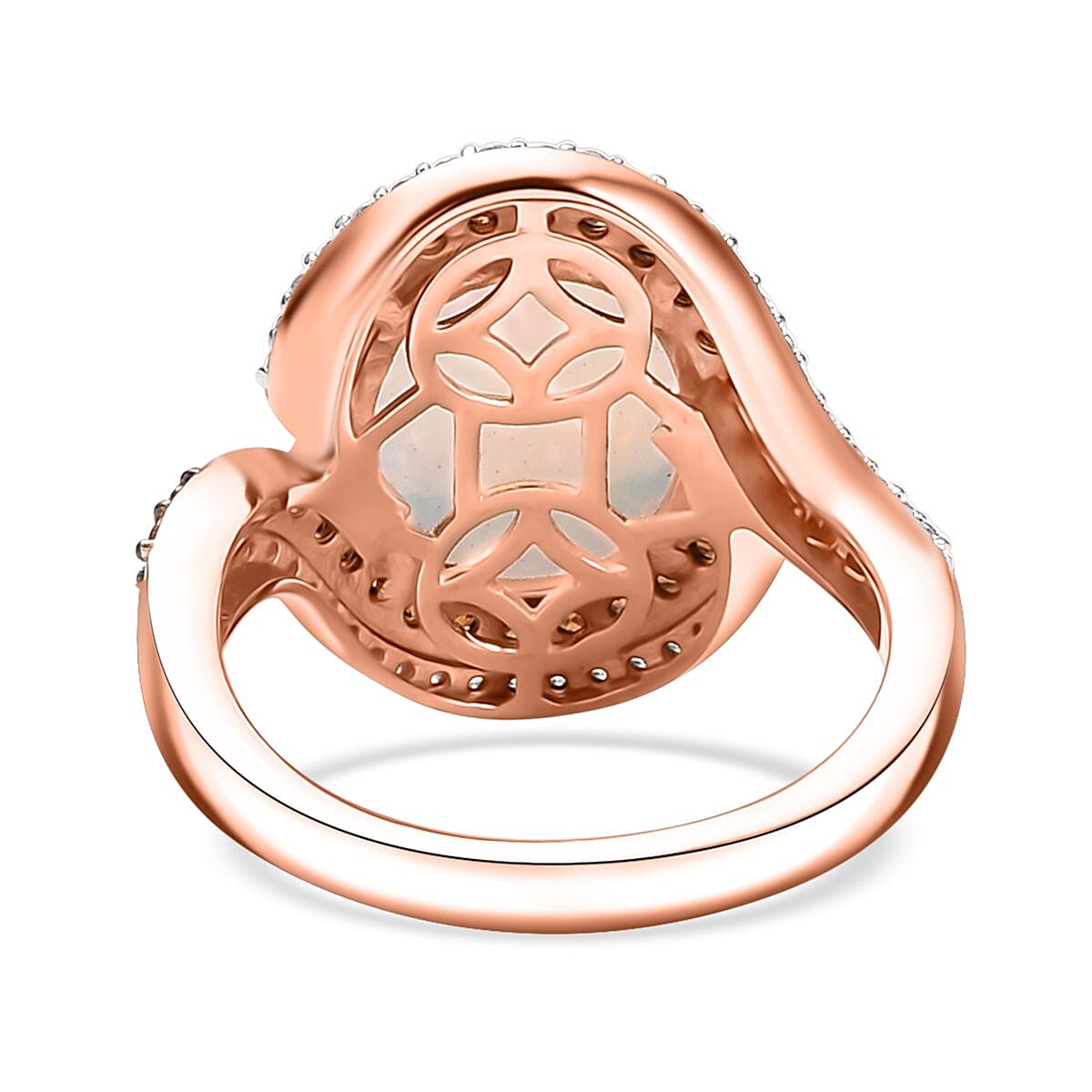 D'Joy Premium Ethiopian Welo Opal and Multi Gemstone 4.30 ctw Galaxy Universe Ring in 18K Vermeil Rose Gold Over Sterling Silver (Size 10.0)