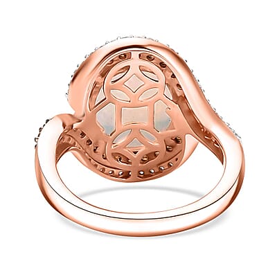 D'Joy Premium Ethiopian Welo Opal and Multi Gemstone 4.30 ctw Galaxy Universe Ring in 18K Vermeil Rose Gold Over Sterling Silver (Size 10.0)