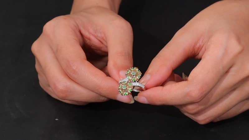 Premium Tanzania Yellow Zircon and Multi Gemstone 4.70 ctw Blossom Bypass Ring in Rhodium Over Sterling Silver (Size 10.0)