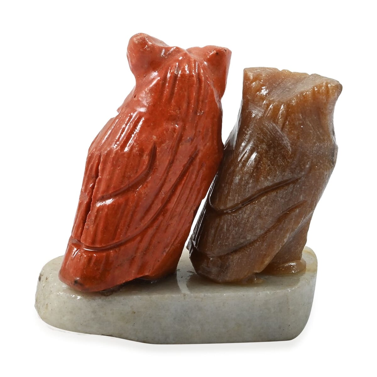Multi Gemstone Carved Owl Couple Approx 170cts image number 2