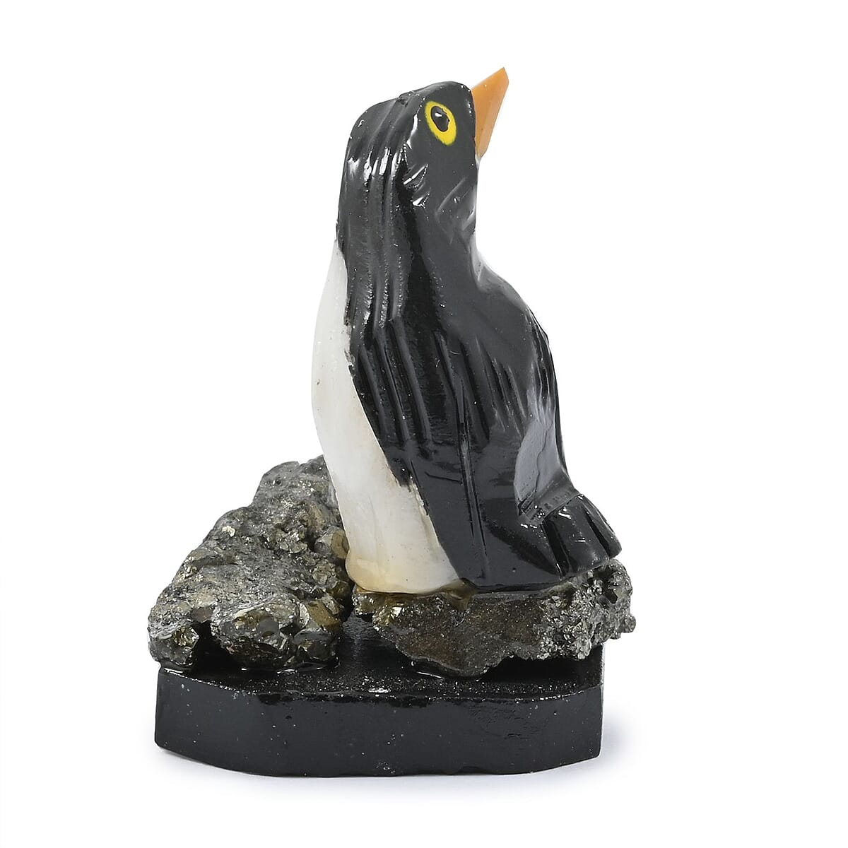 Multi Gemstone Carved Penguin Couple Approx 190cts image number 1