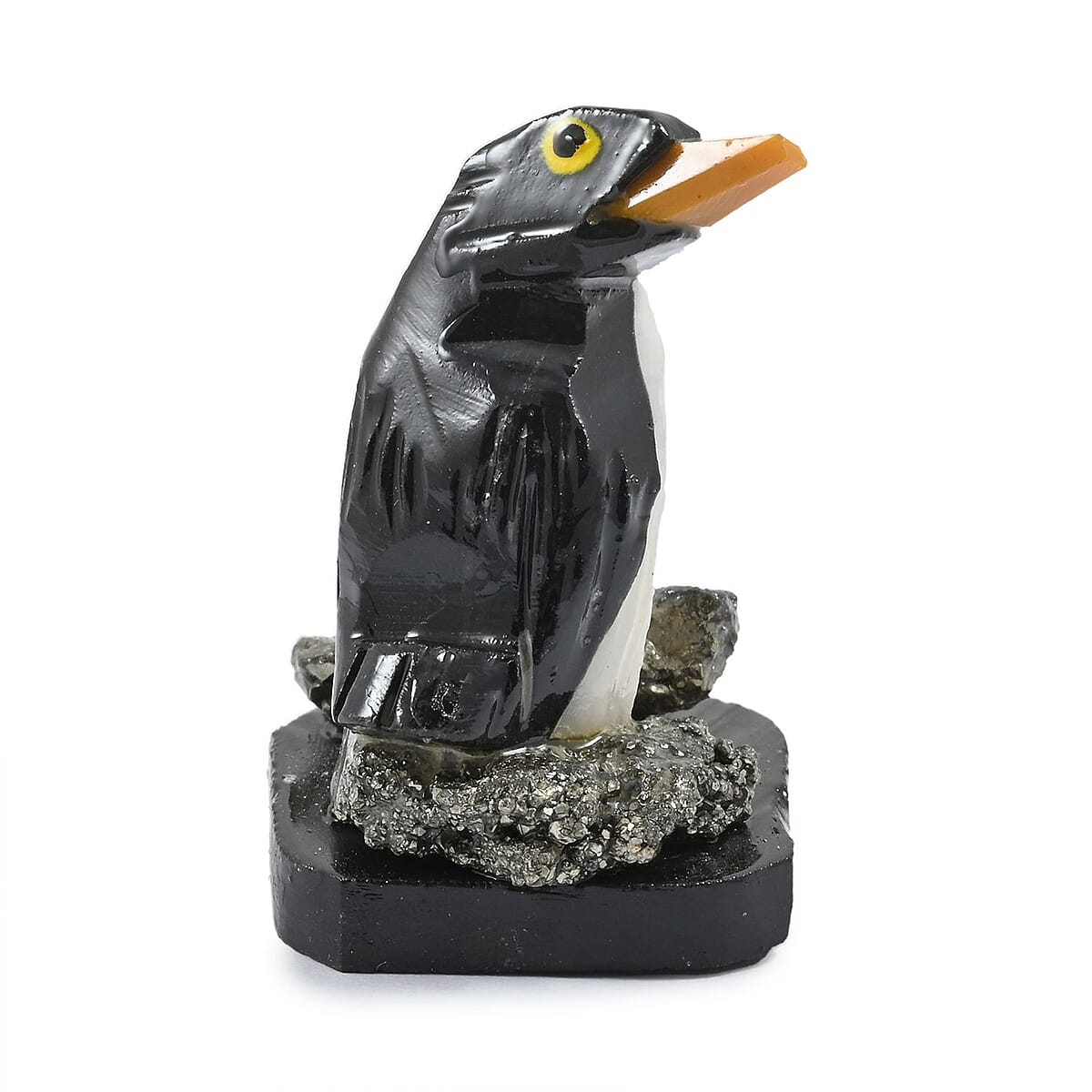 Multi Gemstone Carved Penguin Couple Approx 190cts image number 2