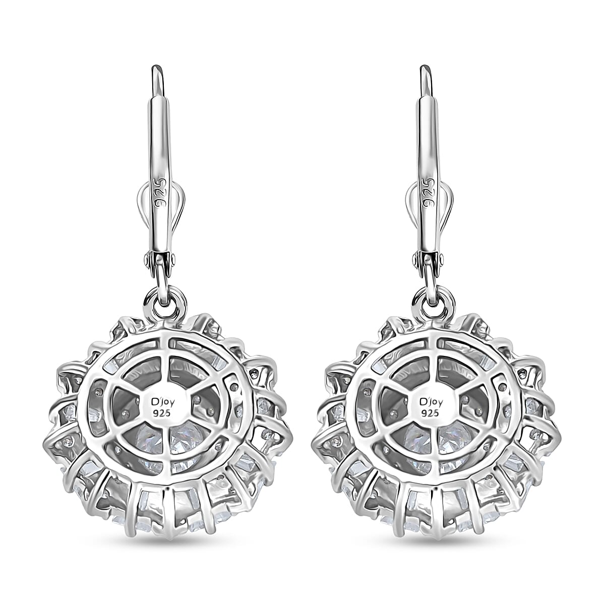 D'Joy Moissanite 3.50 ctw Vintage Floral Earrings in Rhodium Over Sterling Silver
