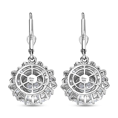 D'Joy Moissanite 3.50 ctw Vintage Floral Earrings in Rhodium Over Sterling Silver