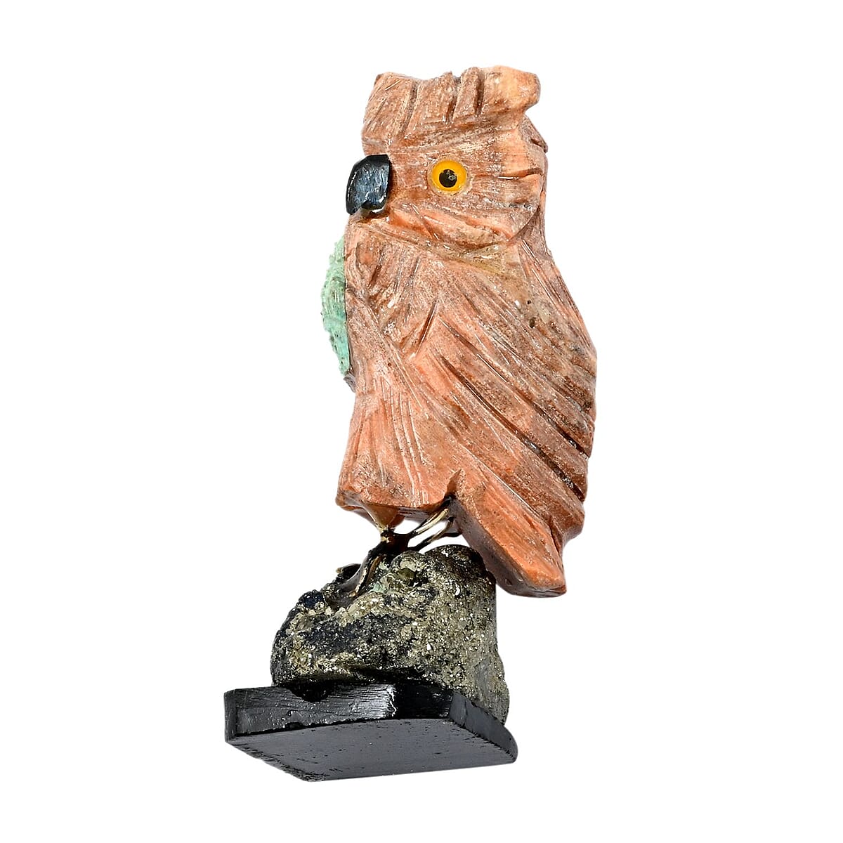 Multi Gemstone Carved Owl Approx 1280cts image number 3
