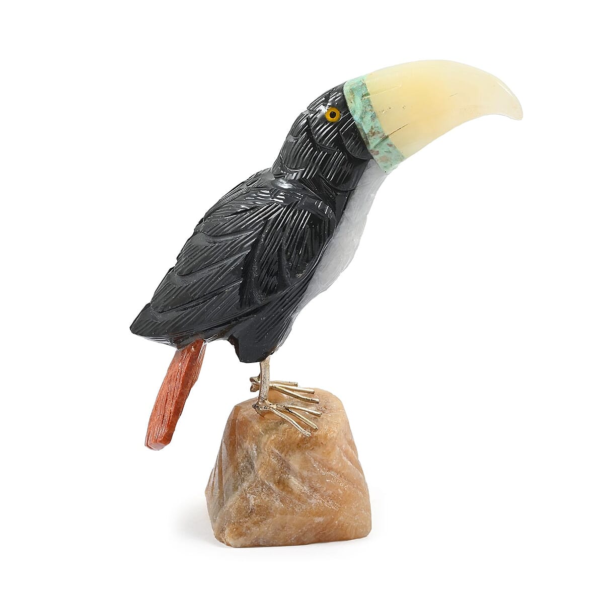Multi Gemstone Carved Toucan Approx 890cts image number 0