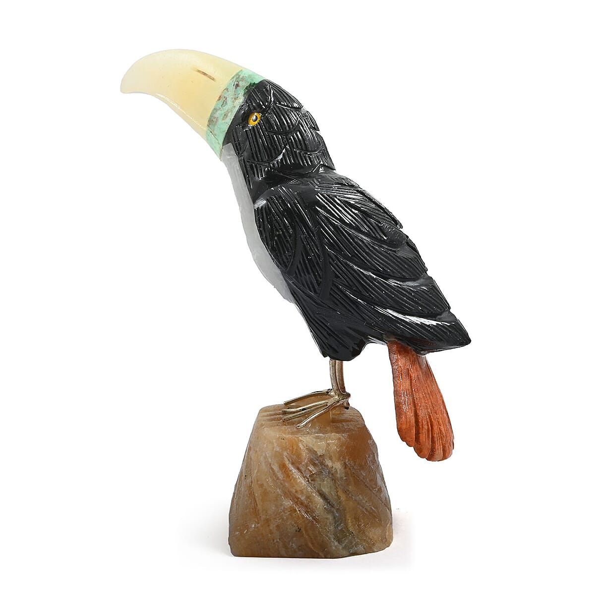Multi Gemstone Carved Toucan Approx 890cts image number 2
