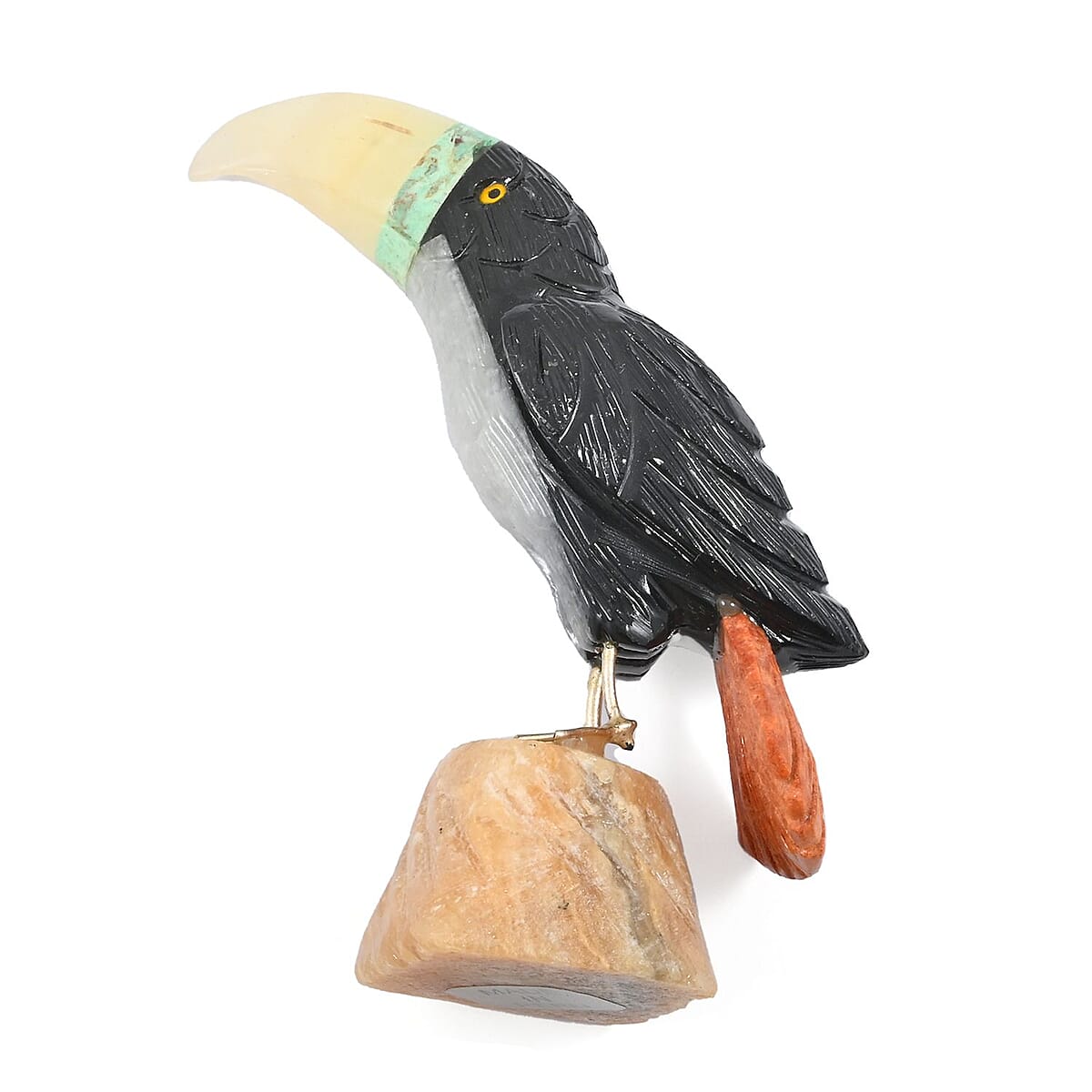 Multi Gemstone Carved Toucan Approx 890cts image number 3