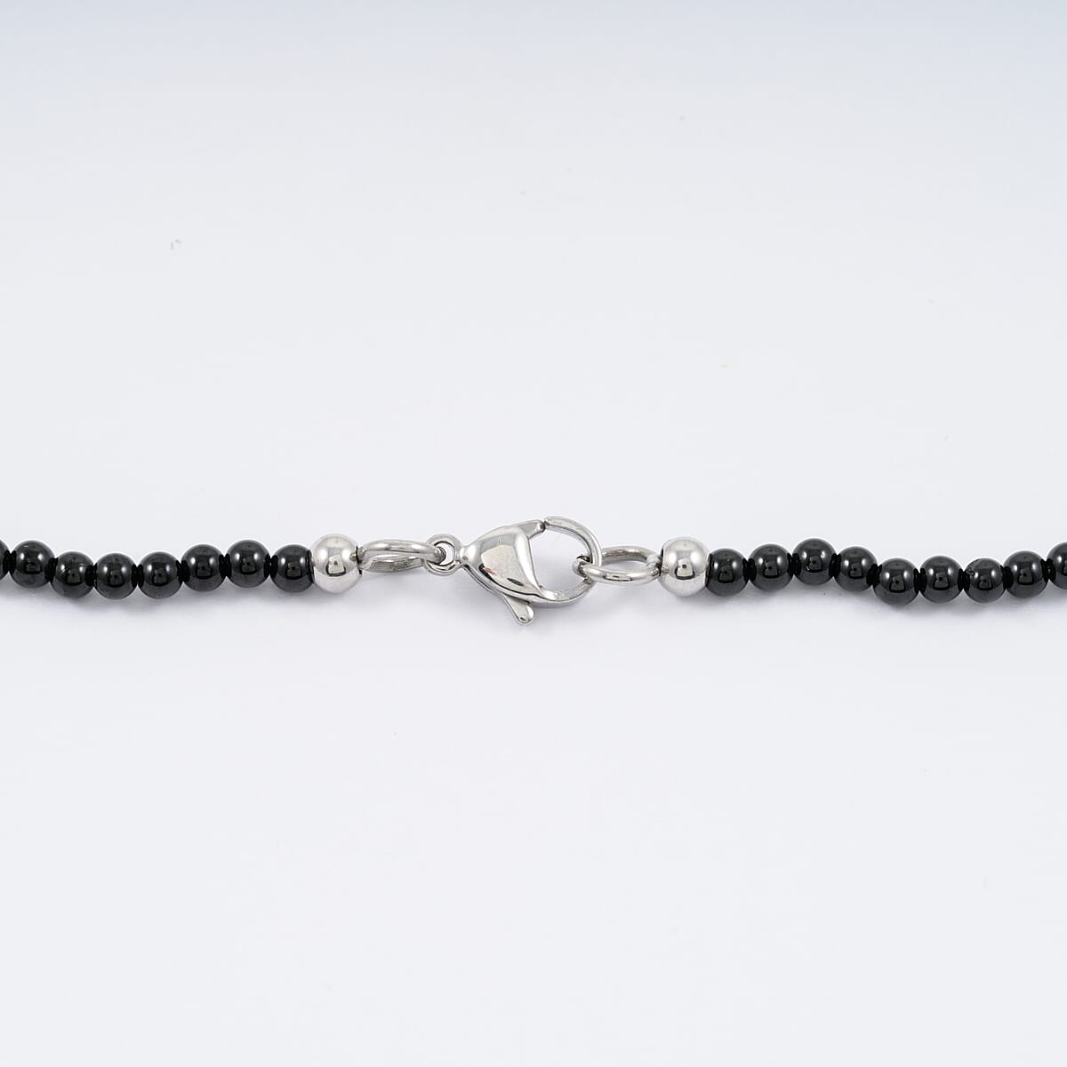 Multi Color Freshwater Pearl and Thai Black Spinel Station 55.00 ctw Necklace in Stainless Steel 24 Inches image number 2