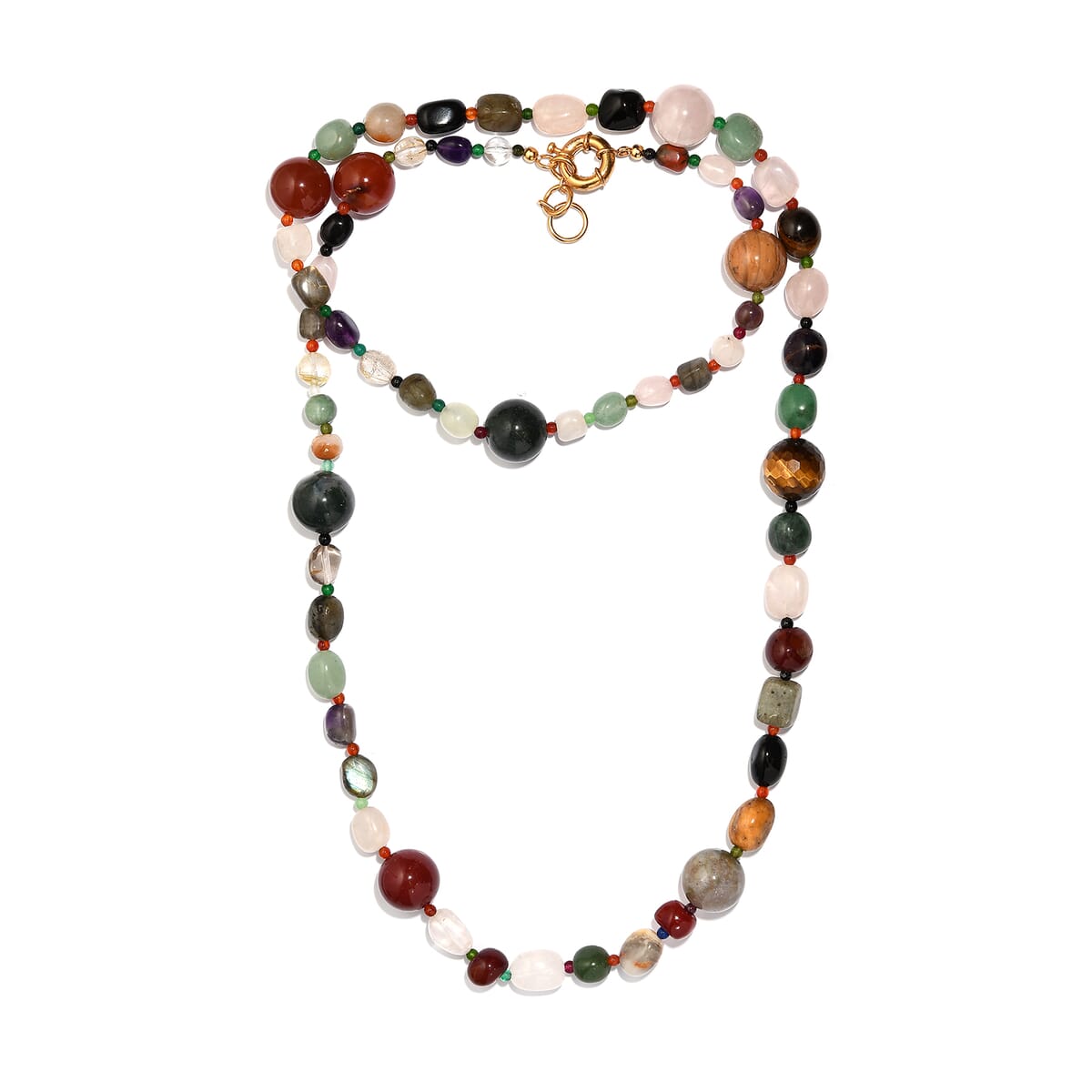 Multi Gemstone 630.00 ctw Necklace in 18K YG Plated 36 Inches image number 3