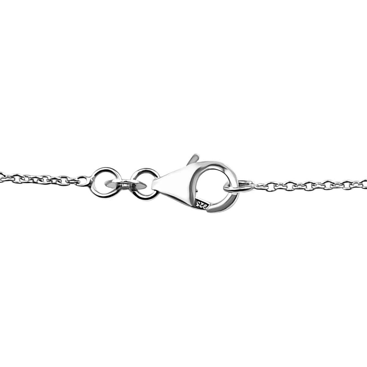 Elite Shungite 35.00 ctw Necklace in Rhodium Over Sterling Silver 20 Inches