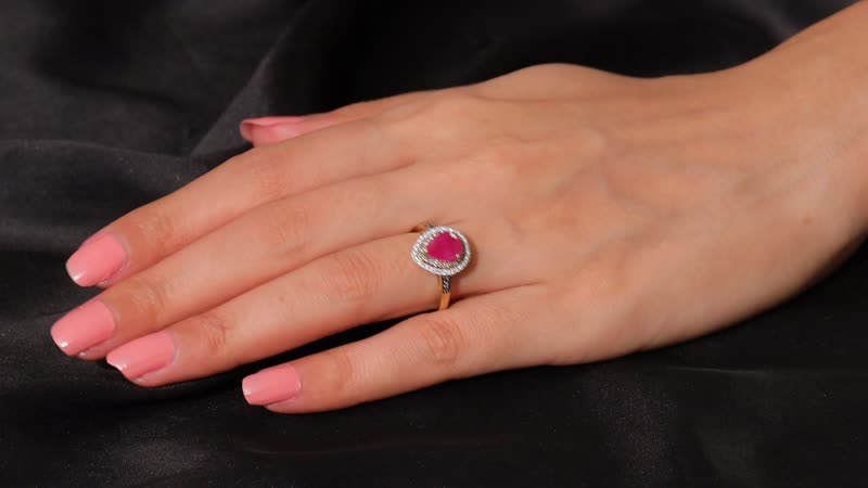 Luxoro 10K Yellow Gold AAA Royal Ruby, Natural Champagne and White Diamond (I2) (0.34 cts) Ring (Size 10.0) 2.50 ctw