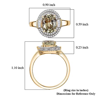 Luxoro 10K Yellow Gold AAA Turkizite, Diamond (G-H, I2) (0.37 cts) Sunlit Majesty Ring (Size 5.0) 3.55 ctw