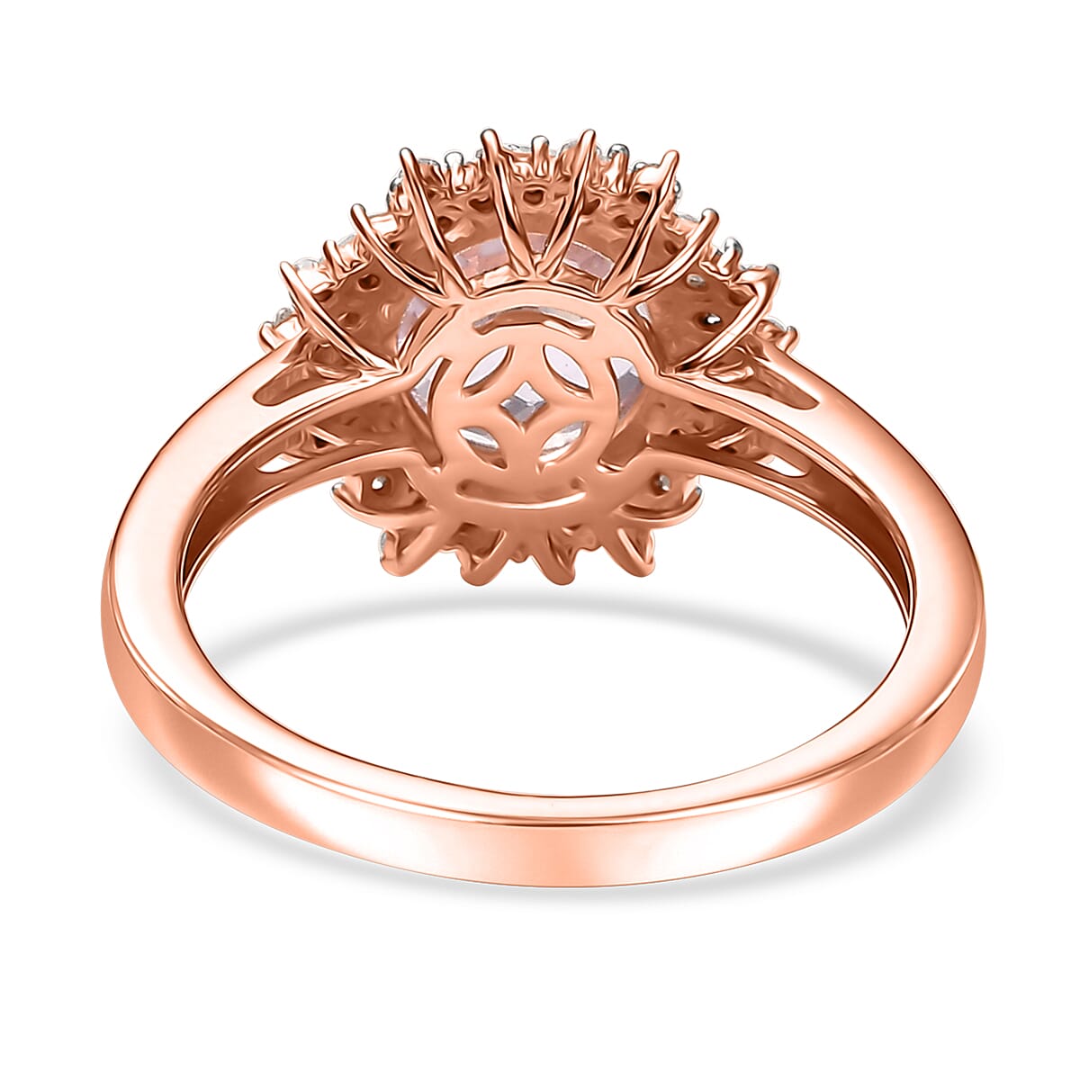 D'Joy Premium Martha Rocha Kunzite and Diamond 2.85 ctw Twilight Bloom Ring in 18K Vermeil Rose Gold Over Sterling Silver (Size 10.0)