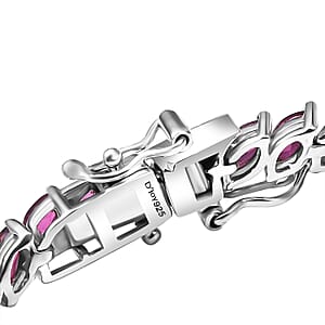 D'Joy Orissa Rhodolite Garnet 10.25 ctw Vine Bracelet in Rhodium Over Sterling Silver (7.25 In)