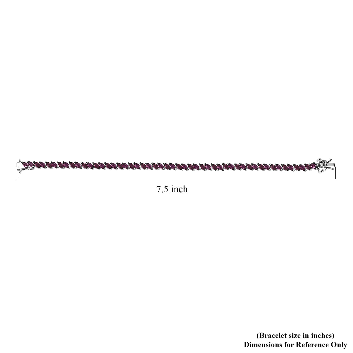 D'Joy Orissa Rhodolite Garnet 10.25 ctw Vine Bracelet in Rhodium Over Sterling Silver (7.25 In)