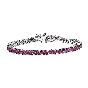 D'Joy Orissa Rhodolite Garnet 9.10 ctw Vine Bracelet in Rhodium Over Sterling Silver (6.50 In)