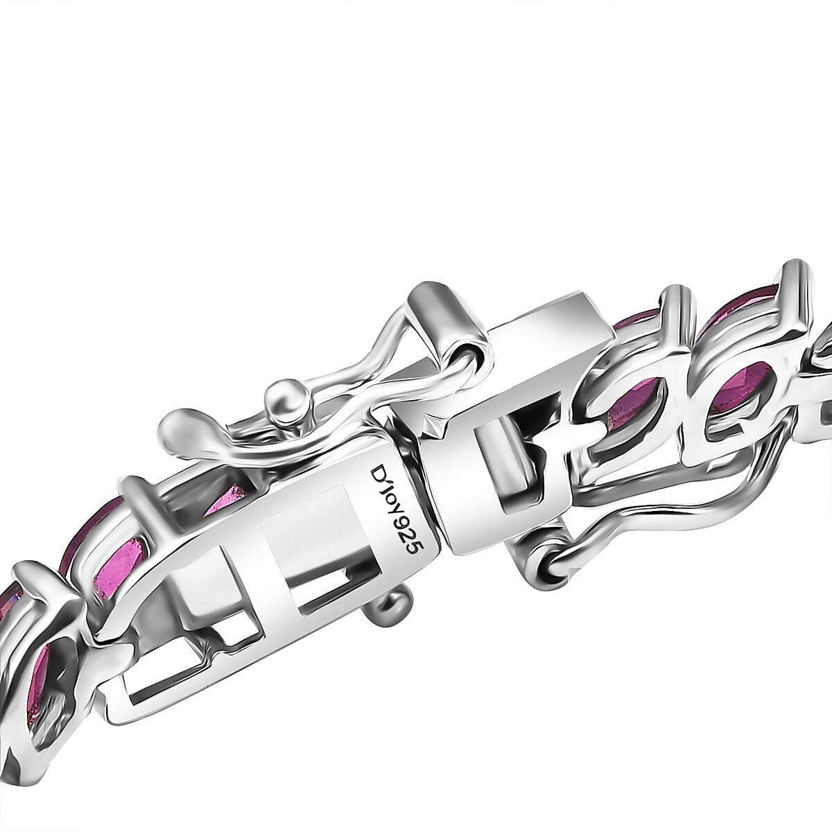 D'Joy Orissa Rhodolite Garnet 9.10 ctw Vine Bracelet in Rhodium Over Sterling Silver (6.50 In) image number 3