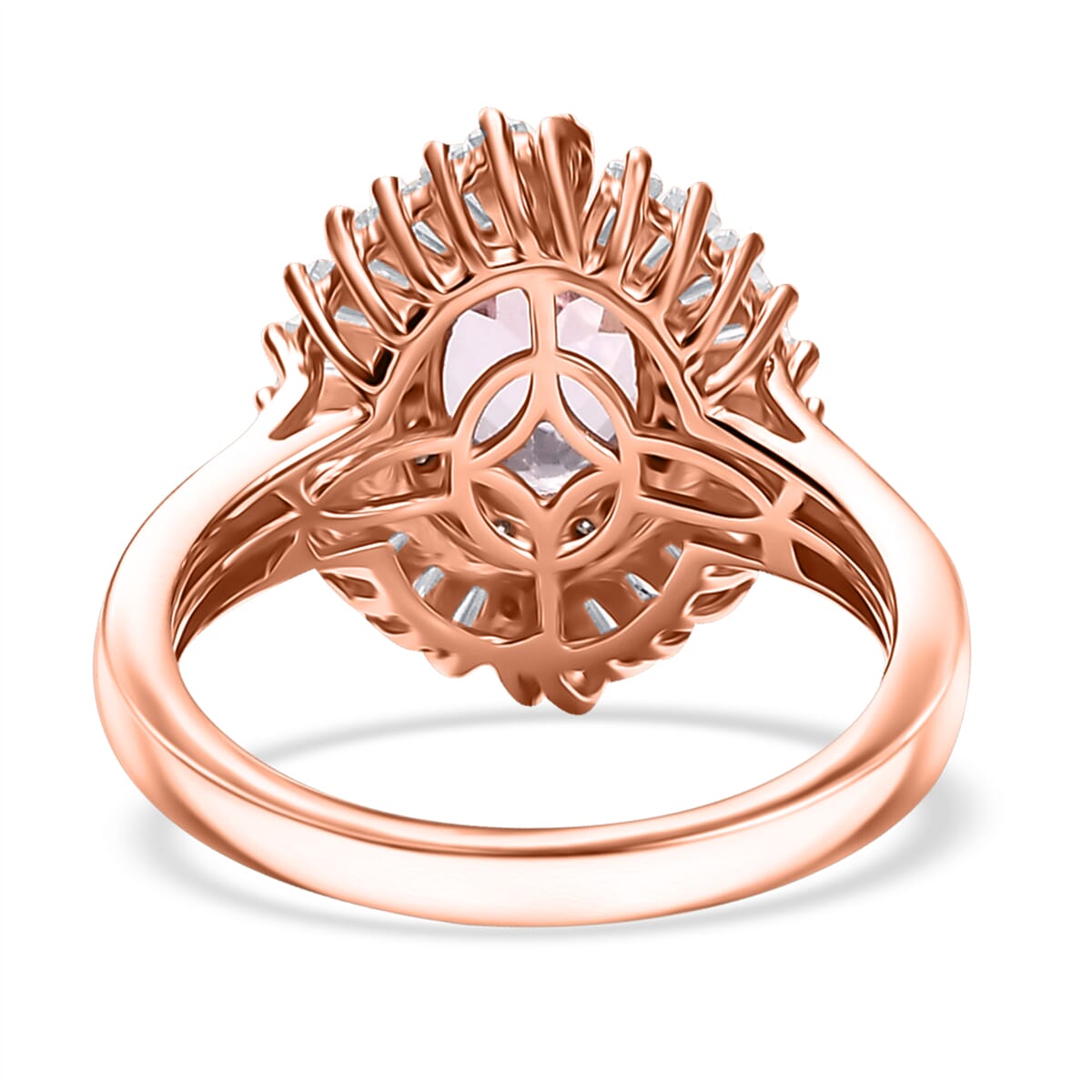 Premium Martha Rocha Kunzite, Moissanite Ring in 18K Vermeil RG Over Sterling Silver (Size 6.0) 2.50 ctw image number 4