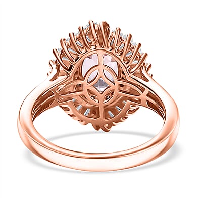 D'Joy Premium Martha Rocha Kunzite and Moissanite 2.50 ctw Dusk Embrace Ring in 18K Vermeil Rose Gold Over Sterling Silver (Size 6.0)