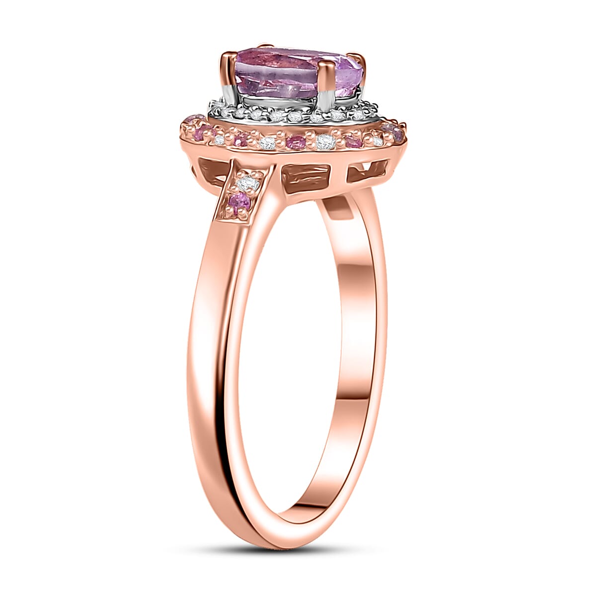 D'Joy Premium Martha Rocha Kunzite and Multi Gemstone 1.60 ctw Twilight Rosebud Ring in 18K Vermeil Rose Gold Over Sterling Silver (Size 10.0) image number 3