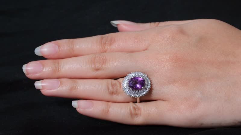 Karis African Amethyst, Multi Gemstone Ring in Platinum Bond 5.50 ctw
