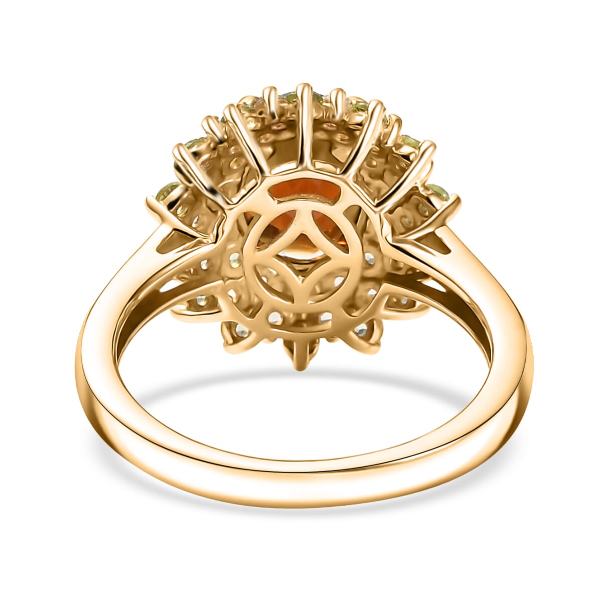 Brazilian Cherry Citrine and Multi Gemstone 2.90 ctw Ring in 18K Vermeil Yellow Gold Over Sterling Silver image number 4