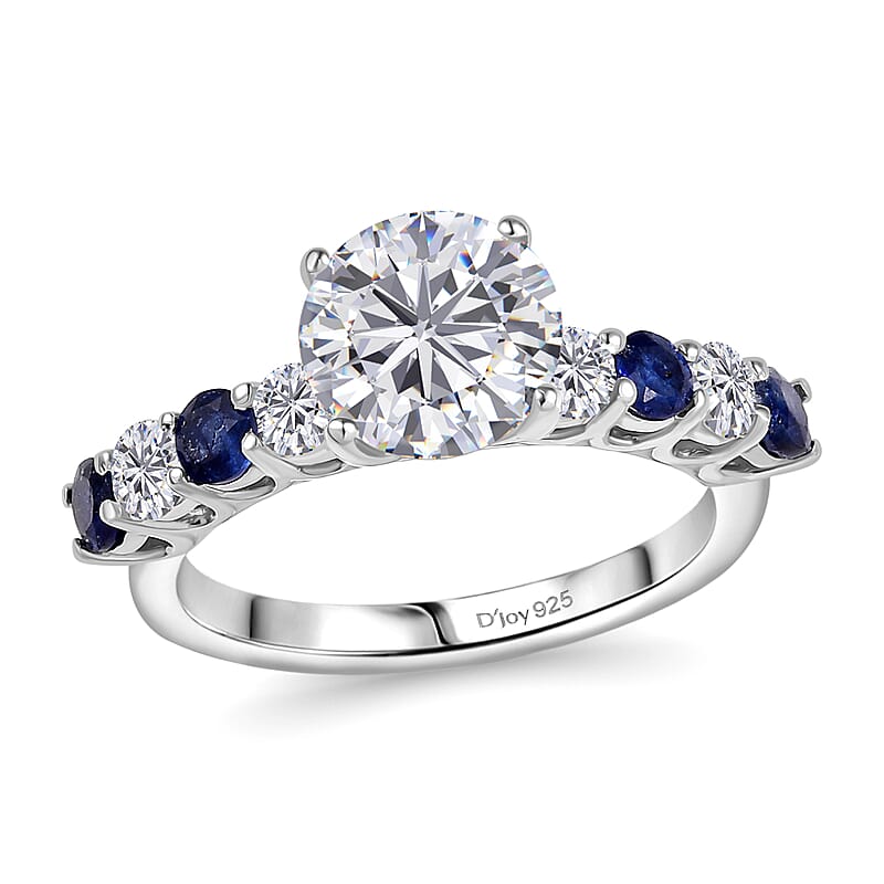 D'Joy Golconda Topaz, Masoala Sapphire Starlit Ring in Platinum Over Sterling Silver 4.00 ctw (Size 6.0)