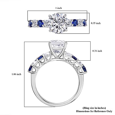 D'Joy Golconda Topaz, Masoala Sapphire Starlit Ring in Platinum Over Sterling Silver 4.00 ctw (Size 6.0)